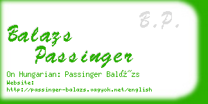 balazs passinger business card